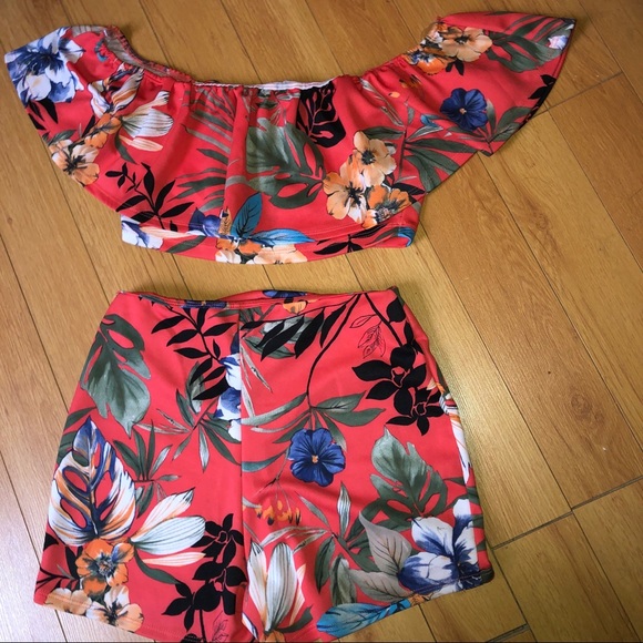 Off The Shoulder Two-Piece Set - Picture 1 of 5